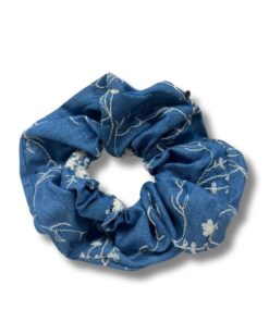 Scrunchie Maxi "Embroidery jeans" - Blauw