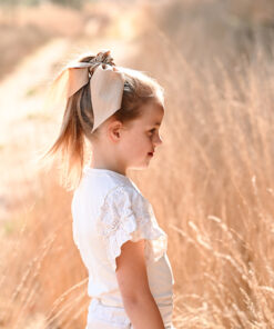 Alternative view of Scrunchie met lint "Stripes Sand"