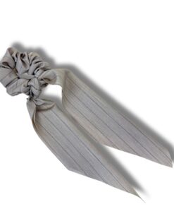 Scrunchie met lint  "Stripes Beige"