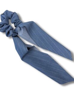 Scrunchie met lint  "Stripes Blue"