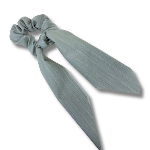 Scrunchie met lint  "Stripes Mint"