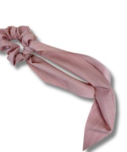 Scrunchie met lint  "Stripes Rose"