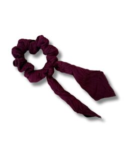 Scrunchie met lint mini "Padded Burgundy"