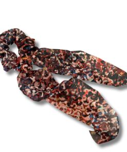 Scrunchie met lint  "Golden Burgundy"