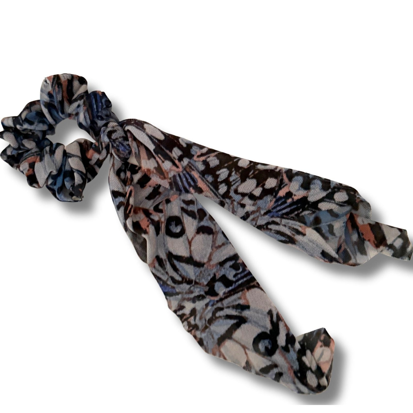 Scrunchie met lint  "Midnight Blue"