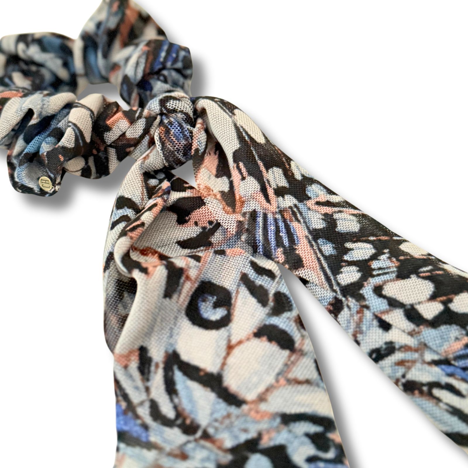 Scrunchie met lint "Midnight Blue" - Afbeelding 2