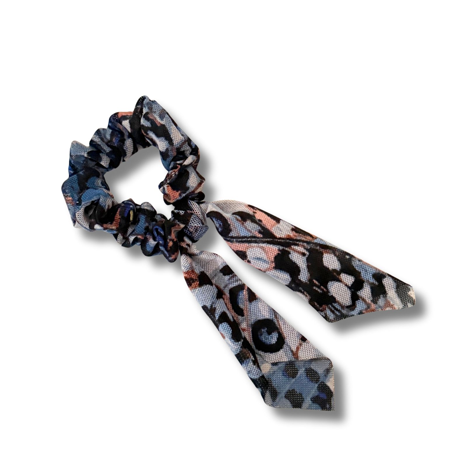 Scrunchie met lint  Mini "Midnight Blue"