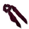 Scrunchie met lint  "Padded Burgundy"