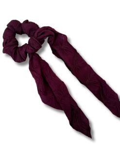 Scrunchie met lint  "Padded Burgundy"