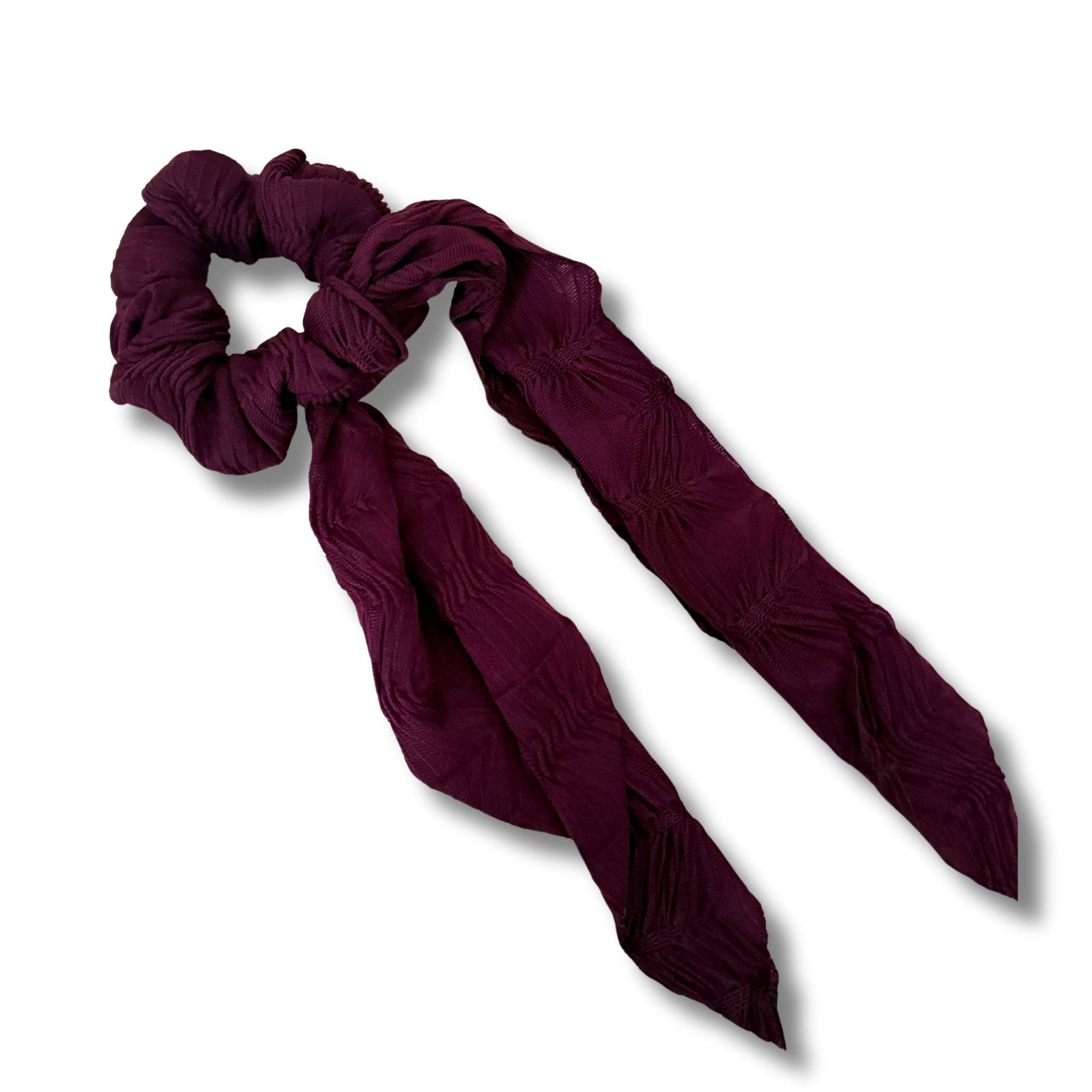 Scrunchie met lint "Padded Burgundy"